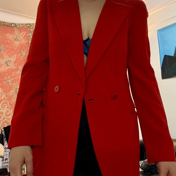 Giorgio Armani Red Blazer Size 4 - Picture 4 of 11